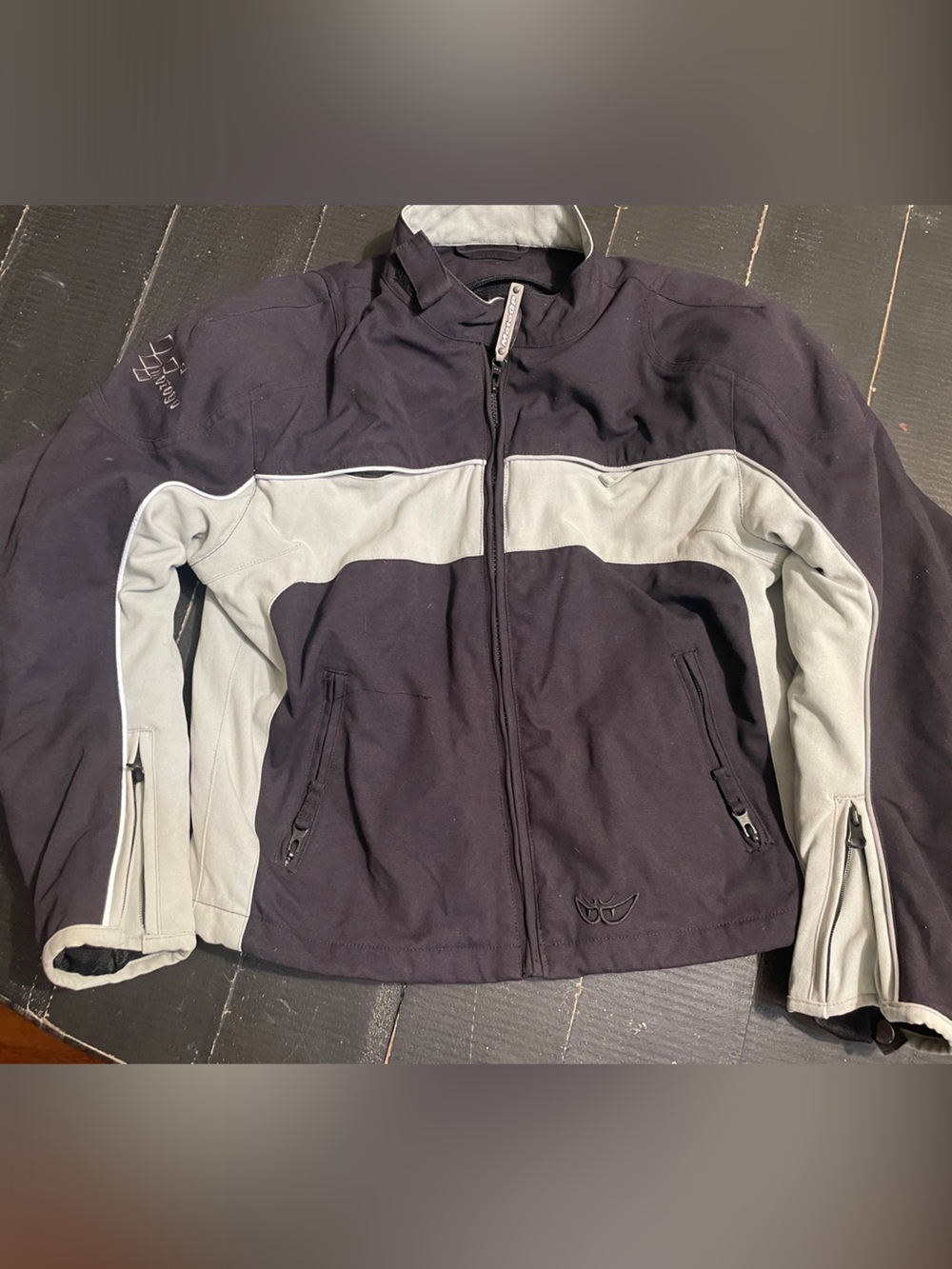 Motorcycle Ladies Jacket -MOTO GP-Softshell Jacket - Black & Light Gray